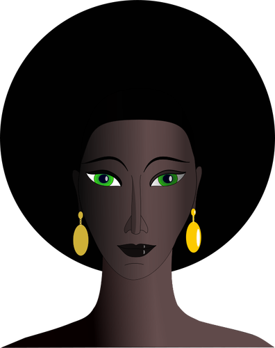 Of Black Woman With Green Eyes Clipart