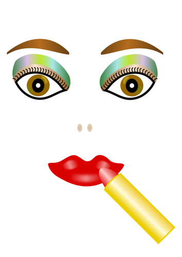 Drawing Of Make-Up On Woman'S Face Clipart