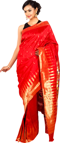 Woman In Red Sari Clipart