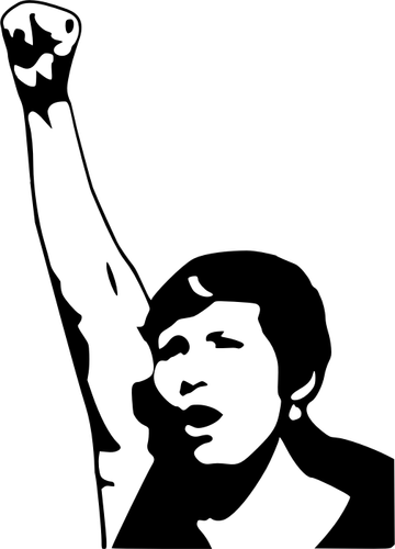Of Woman Power Raised Hand Clipart