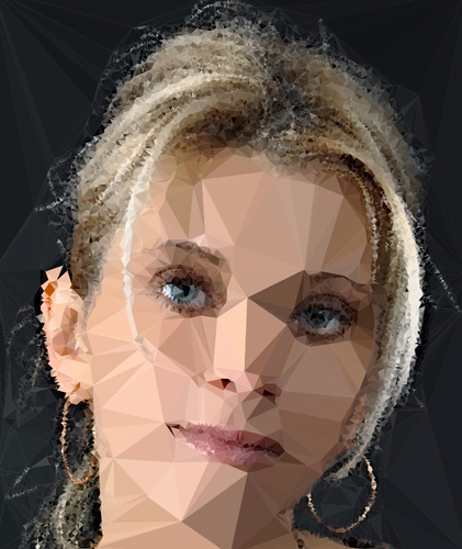 High Poly Blonde Woman Clipart