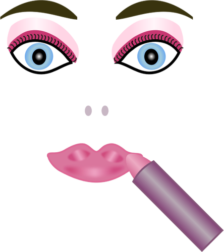 Of Woman'S Face And Lipstputtick Clipart