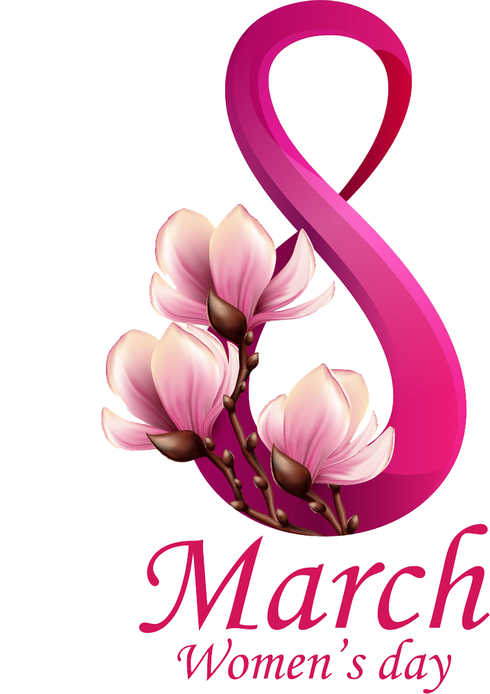 Pink Decorative Woman March Pattern Flowers Women'S Clipart