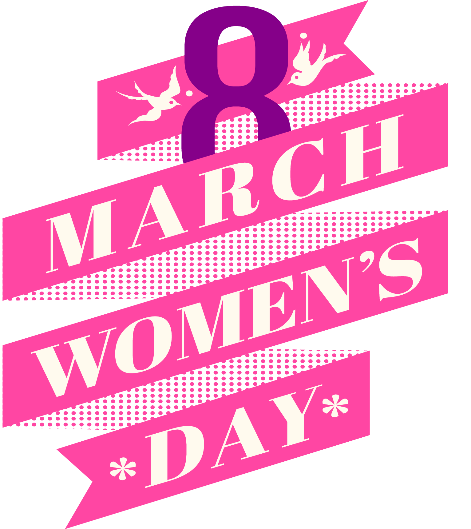 Pink Woman March Three Illustration Or Rotate Clipart
