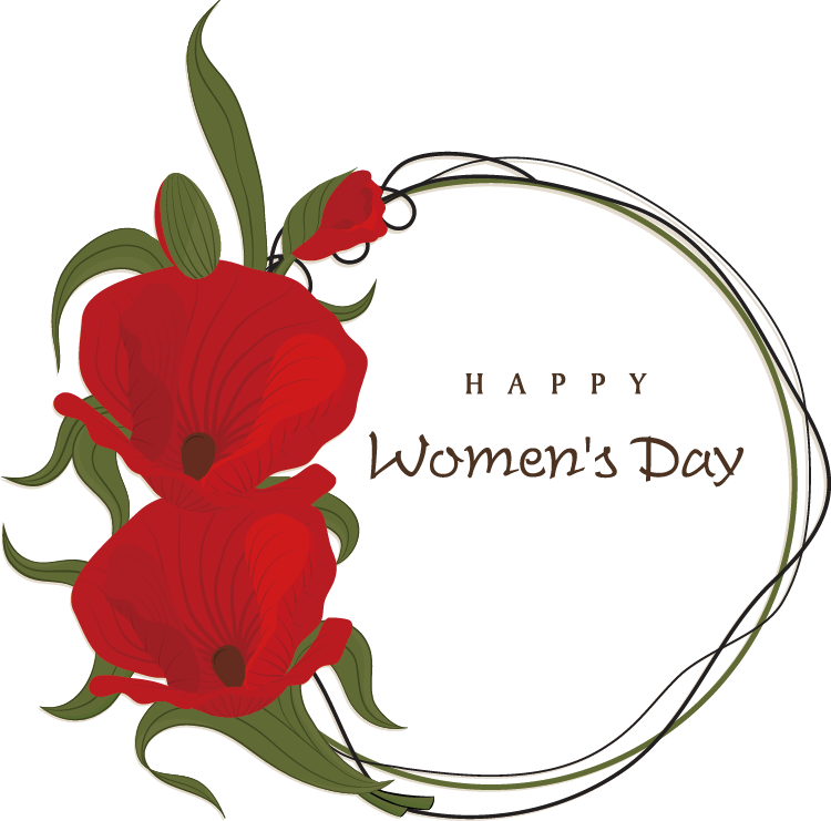 Decorative Woman March Flowers Greeting Women'S Elements Clipart
