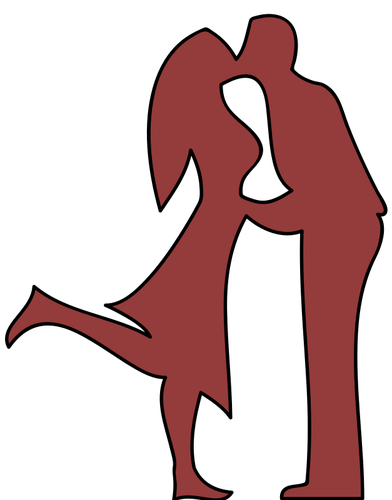 Man And Woman Kissing Illustration Clipart