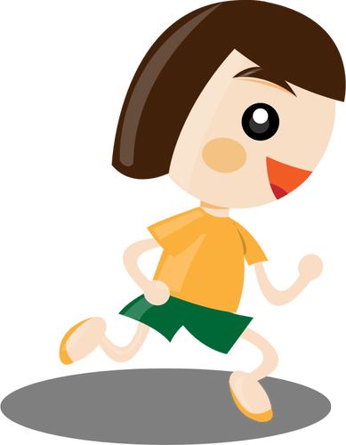 Young Woman Running Clipart