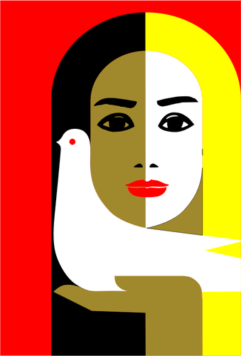 Woman And Dove Abstract Clipart