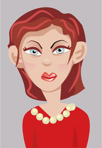 Of Lop-Eared Woman Caricature Clipart