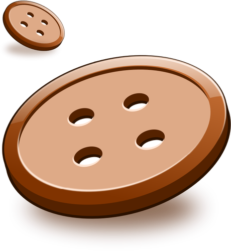 Of Two Brown Sewing Buttons Clipart