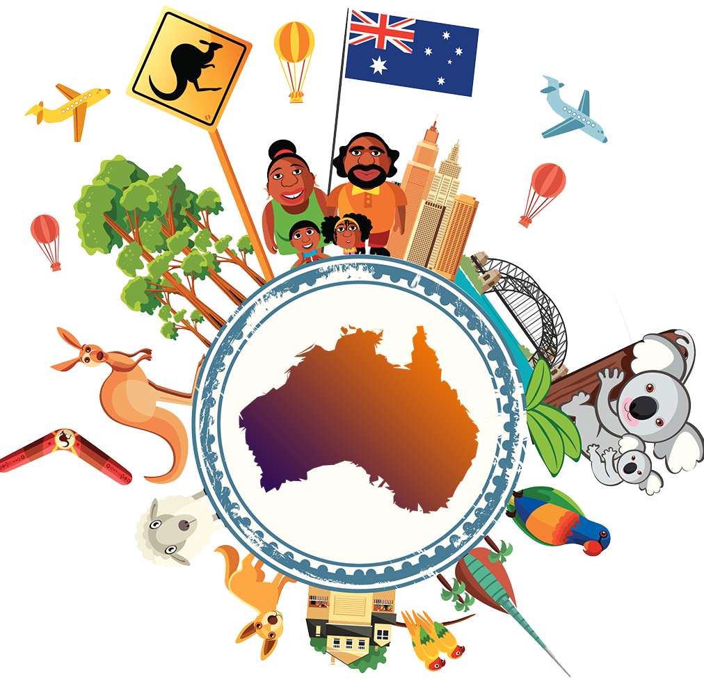 Australia Travel Illustration Animal Australian Stock Clipart