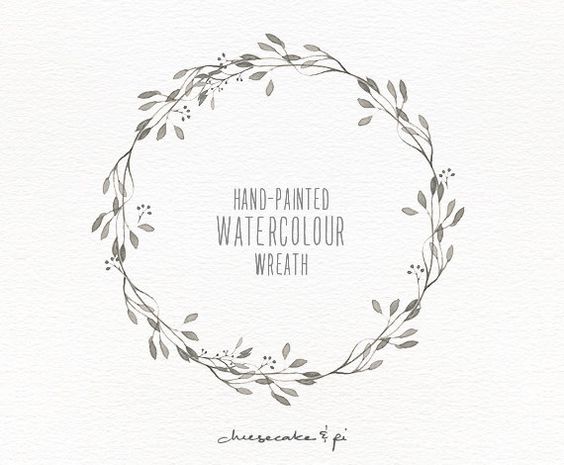 Watercolor Wreath Hand Painted Floral Wedding Clipart
