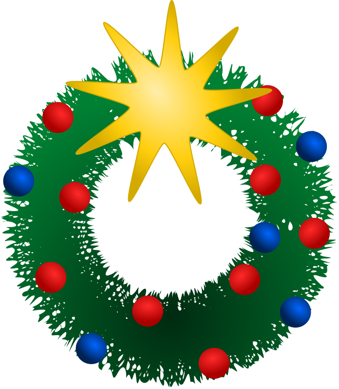 Free Christmas Wreath Public Domain Png Images Clipart