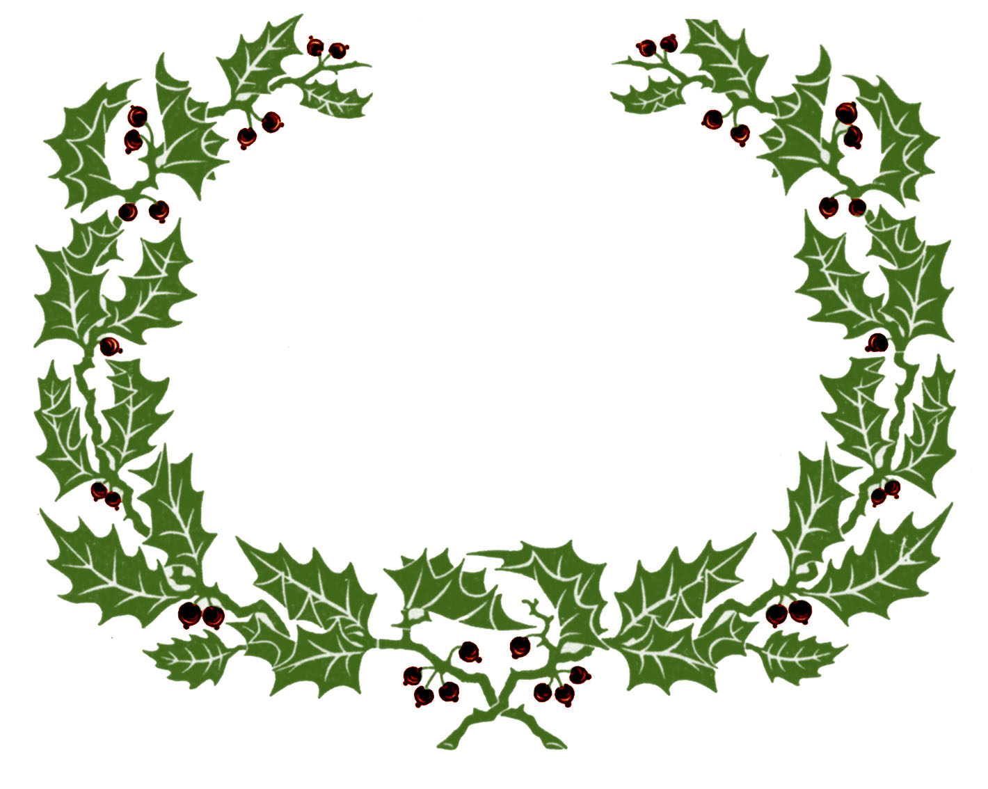 Vintage Holly Wreath Graphic Frame The Graphics Clipart