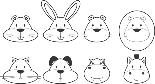Animal Heads Pack Clipart