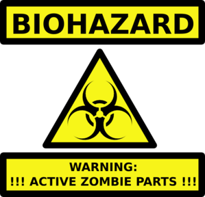Zombie Parts Warning Label At Vector Clipart