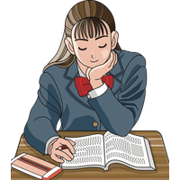 Schoolgirl Studying Man PNG Image