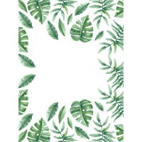 Summer Plant Leaf Vector Fresh Border PNG Image