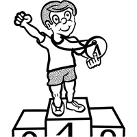Graphics Of Medal Winner Boy PNG Image