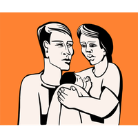 Sadbcouple And Baby PNG Image