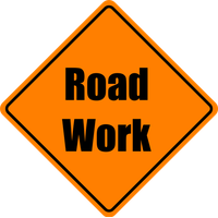 Of Construction Work Warning Square Traffic Sign PNG Image