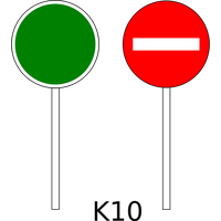 No Entry Traffic Sign On Pole Color PNG Image