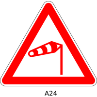 Of Strong Winds Triangular Road Sign PNG Image