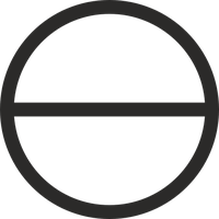 Circle With Horizontal Diameter Sign PNG Image