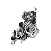 Tattoo Sketch Sleeve Forearm Rose Flash Cover-Up PNG Image